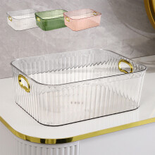 Transparent Storage Basket Organizer, Clear Plastic Bin for Snacks, Cosmetics, Small Household Items, Home or Office
