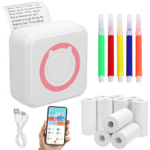Portable Label Maker Printer Usb Label Printer White 16-Pcs