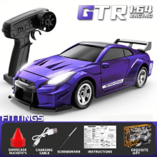 RC Drift Car for Kids - 2.4G Remote Control Race Vehicle with Lights, 1/64 High Speed Mini RC Drift Cars for Boys Girls Ages 3+(Violet)