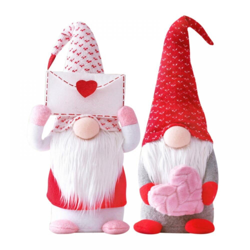 Valentine gnome plush doll handmade 2 pcs