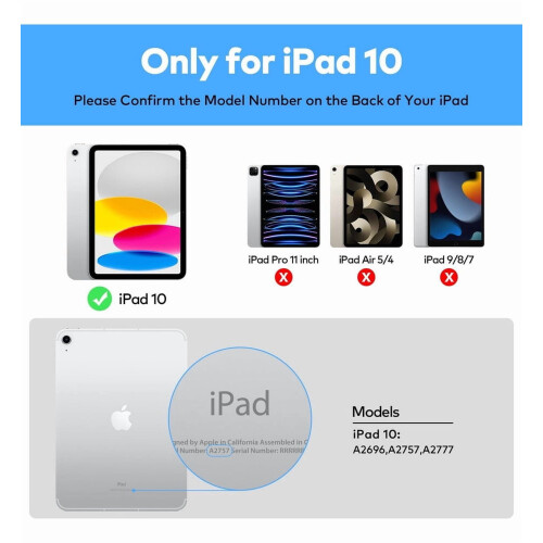 Θήκη iPad10th Gen 10,9 ιντσών με πληκτρολόγιο, ποντίκι και 1