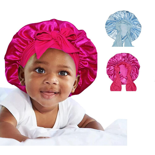 Baby & Kids Silk Satin Bonnet with Adjustable Drawstring