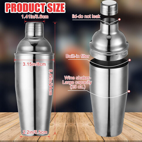 Ανοξείδωτο σέικερ Boston 25oz με ενσωματωμένο σουρωτήρι 1