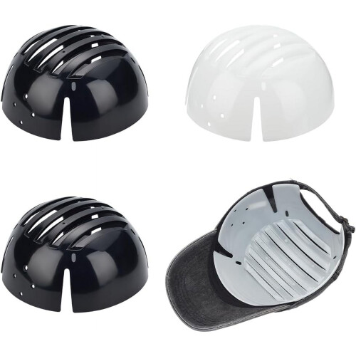 4Pcs White/Black Baseball Cap Liner Inserts, Breathable Lightweight Bump Cap Inserts, Compatible with Most Caps