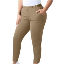 Women's Khaki Plus Size Lounge Pants Elastic Waist