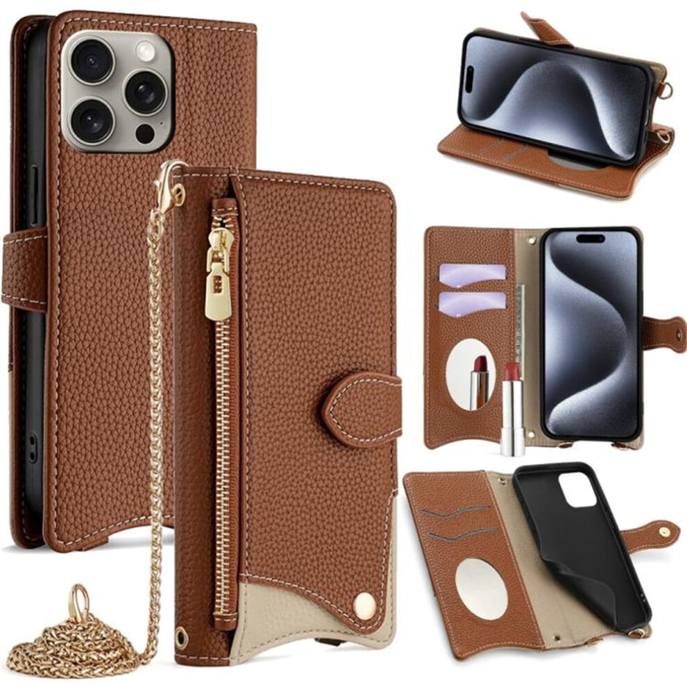 Pu Leather Magnetic Flip Wallet Case For Iphone 16 Pro Max 968604554308