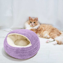 Winter Warm Cat Bed Thickened Pet Sleeping Nest Cozy Shelter Soft Material Semi-Enclosed Security Comfortable Resting Space Cold Weather Protection