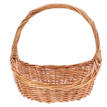 Wicker Handwoven Light Brown Picnic Basket for Camping Outdoor Picnic Backyard Gathering Home Use 1Set