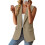 Chaleco informal sin mangas liso para mujer 7