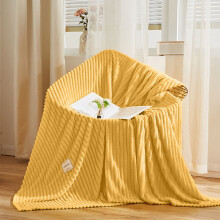 Fleece Blanket Soft AC Travel Nap Throw Yellow