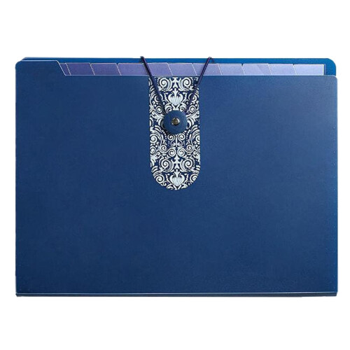 Blue Accordion File Folder Letter Size 12 Pocket