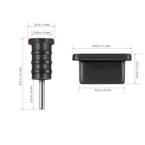 Βύσμα σκόνης USB-C μαύρο 1