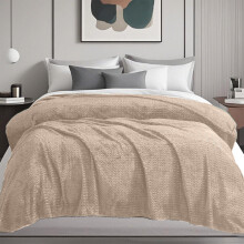 Multi-Functional Fleece Coverlet – Warm, Soft, Lightweight Throw Blanket (78.7447.24 in) for Bed, Sofa, Office – All-Season Use, Coffee