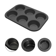 Nonstick Round Muffin Pan Carbon Steel 12-Cup