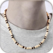 Perlenchoker-Halskette für Herren, farbenfroh, aus Polymer Clay, Boho-Stil