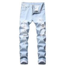 Jeans Fir le Cos Dhíreach, Bríste Caol-Oiriúnacha, Stríocach