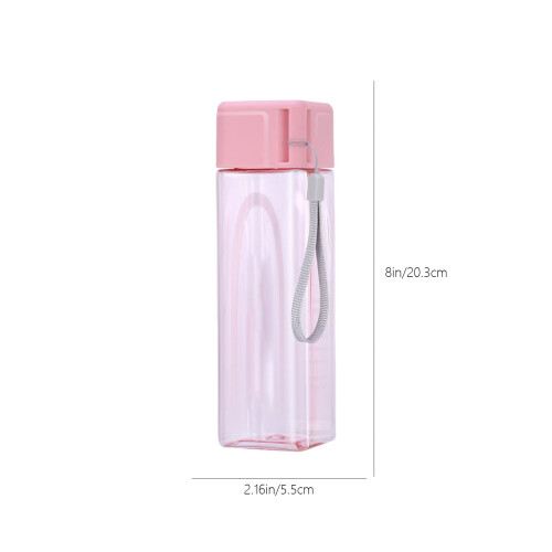 Wasserflasche, durchsichtig, quadratisch, 0,5 Liter 1