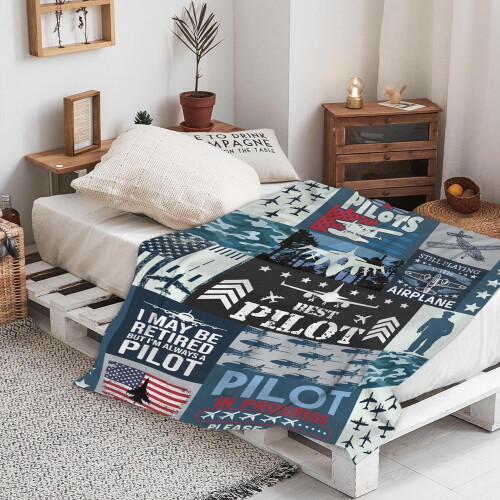 Pilot Flyvemaskine Tæppe Blødt Flannel 60x80 Tommer 2