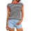 Dame sweatervest med striber og rund hals, sort XL 7