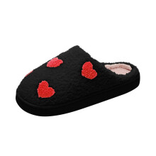 Sarjakuva Tossut Pehmoiset Lämpimät Slip-On-Kotikengät Musta Koko