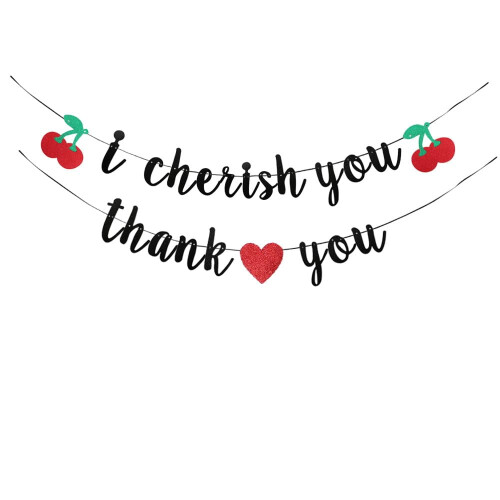 Cherry-Themed Birthday Banner Black1Pack