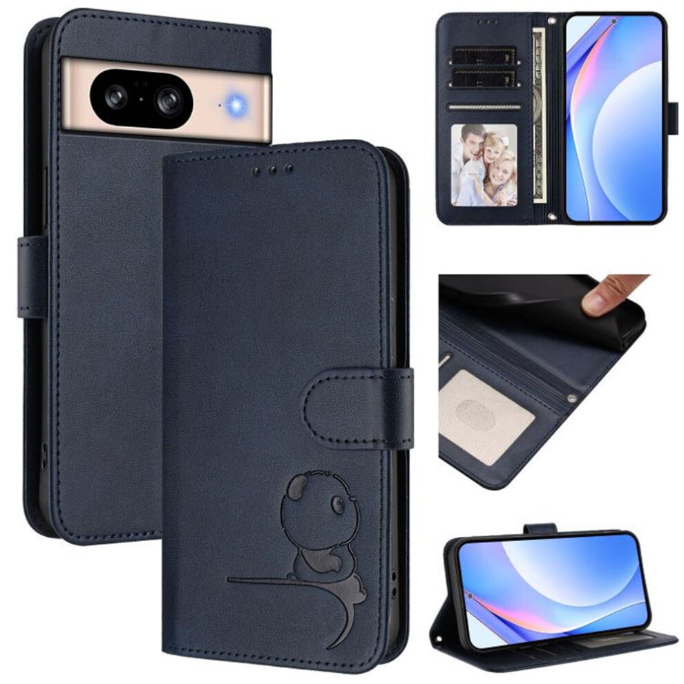Litter Panda Embossed Leather Phone Case For Google Pixel 8 9065194912004
