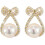 Pearl Drop Earrings with Bow Design for Women 1 Pair 1