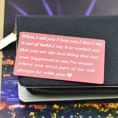 Personalized Wallet Card Insert for Him, 1 Piece