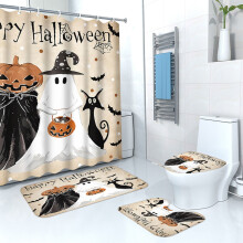 Halloween zuhanyfüggöny szett tök mintával, csúszásmentes