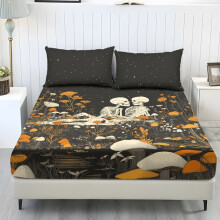 Parure de draps pour lit king size, douce et respirante, 3 pièces, style romantique foncé