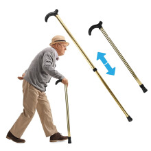 Aluminum telescopic walking stick yellow adjustable
