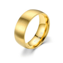 Bague pour homme en acier titane et acier inoxydable dépoli