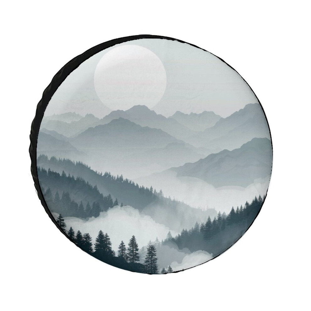 Spare Tire Cover Foggy Forest Landscape 15 Inch 962125678383