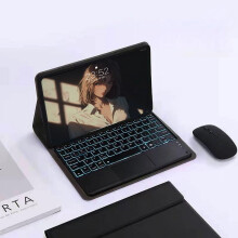 Slanke toetsenbordhoes met 7 kleuren achtergrondverlichting voor Samsung Galaxy Tab