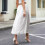 Sottogonna da donna in raso e pizzo, colore bianco, modello intero. 7