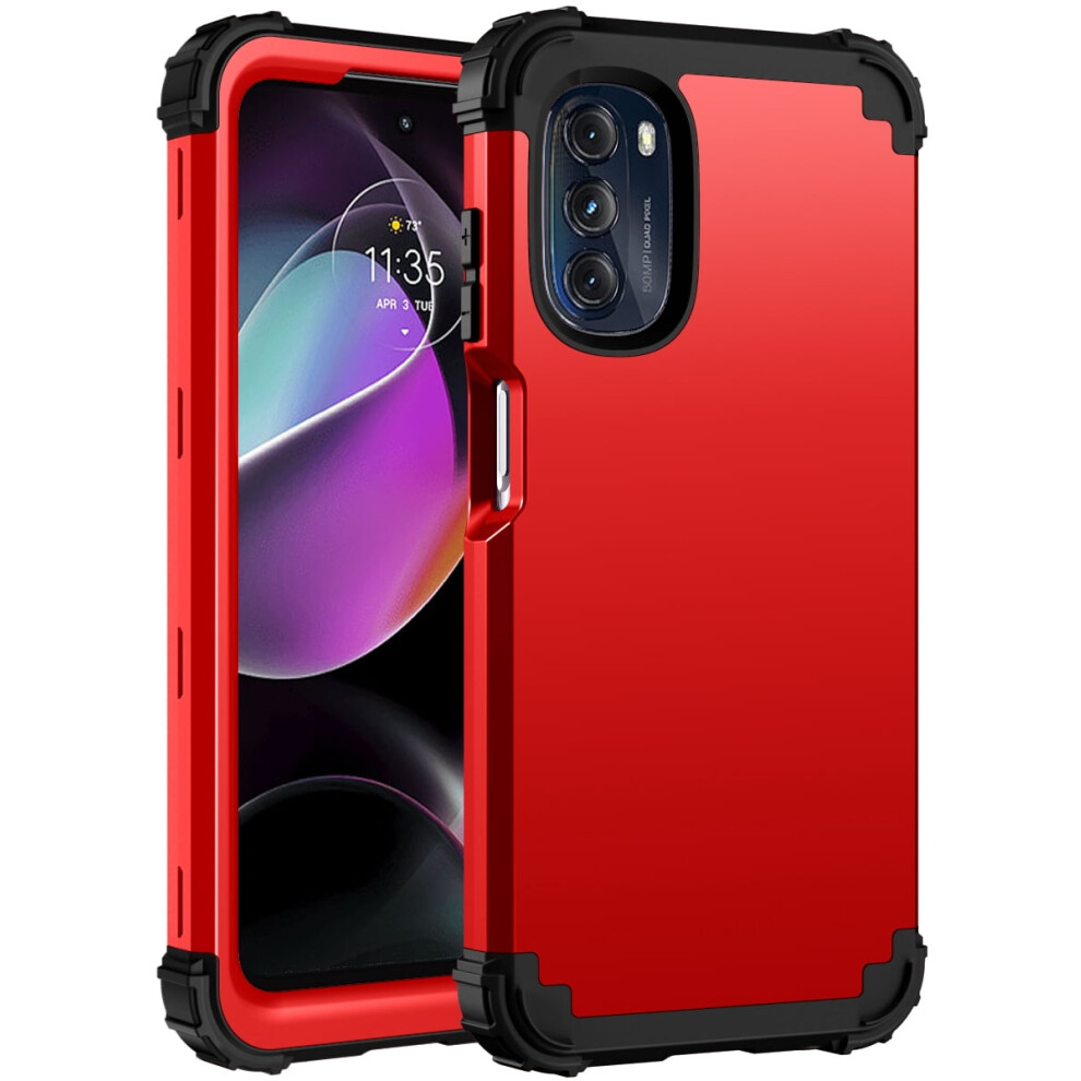 Motorola Moto G 5G 2022 Case Shockproof Hybrid 6.5 Inch Red 968604573125