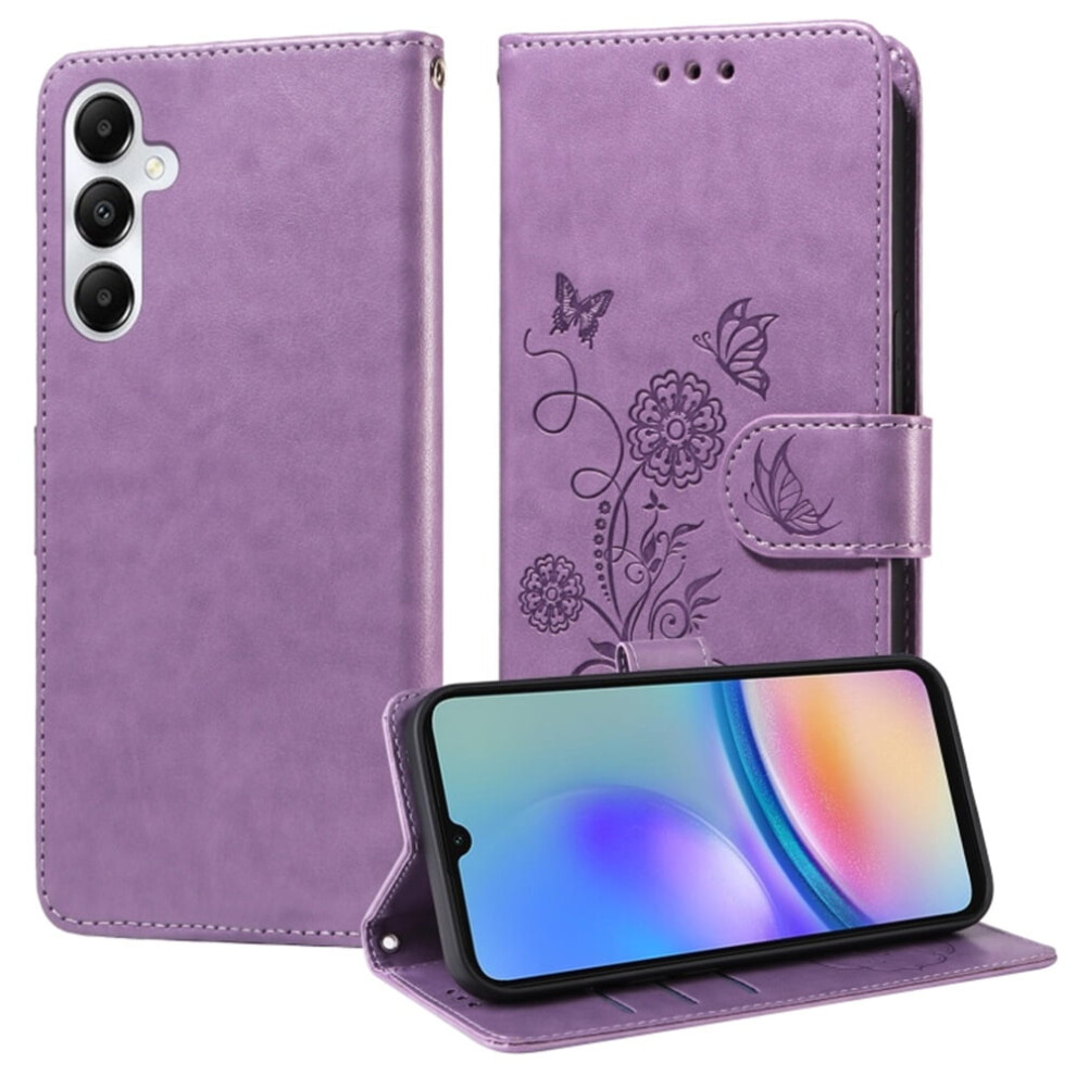 Butterfly Flower Flip Case For Samsung Galaxy A05s Purple 968604554773