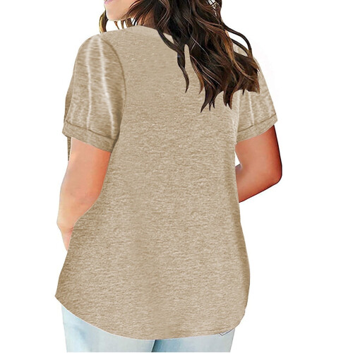 Γυναικείο T-shirt Plus Size με V λαιμόκοψη και κοντό μανίκι L 2