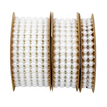Pearl Beads Ribbon Trim for DIY Crafts White 3 Rolls