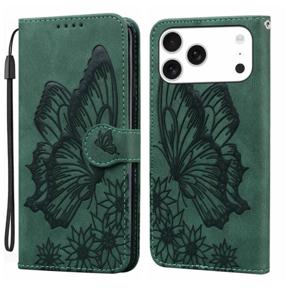 Iphone 17 Pro Flip Wallet Case Pu Leather With Green 968604552489