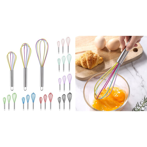Fouet à œufs manuel en silicone violet 20 cm (8 pouces) 1