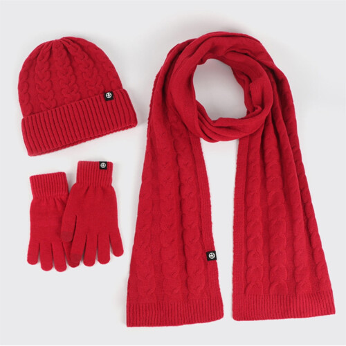 Strickset für Erwachsene, 3-teilig: Mütze, Schal, Handschuhe 1