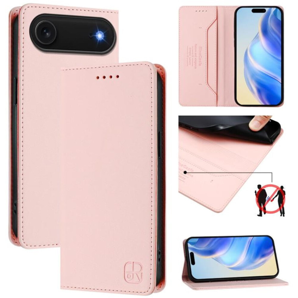 Iphone Air 6.5" Wallet Case Pu Leather Rfid Blocking Pink 968604556357