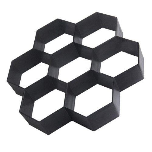 Black Hexagon Garden Path Mold Plastic Paving Brick Mould