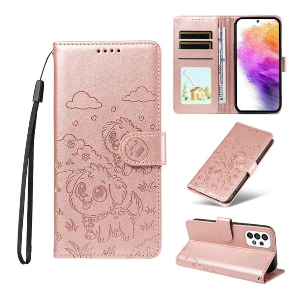 Leather Flip Case For Samsung Galaxy A73 5G Pink 9066521654123