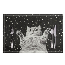 Set van 8 stevige, zachte placemats met kattenpoot- en sterrenprint, antislip en hittebestendig. Ideaal als tafelaccessoire voor feestjes, keuken en