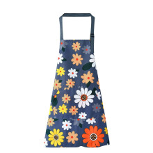 Adjustable Neck Strap Apron Floral Print Large Pocket