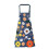 Adjustable Neck Strap Apron Floral Print Large Pocket 1