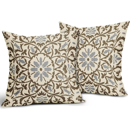 Μαξιλαροθήκες Boho από λινό σετ 2 τεμαχίων 20x20 ιντσών 1