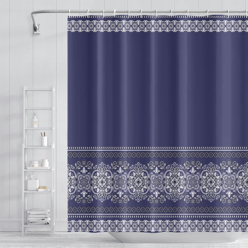 DarkSlateBlue boho bruseforhæng polyester 72x84 tommer 1